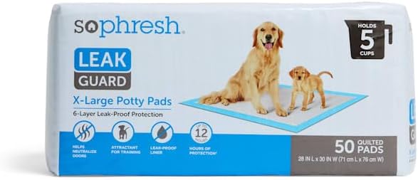 So Phresh X-Large Leak Guard Quilted Potty Pads Count of 50