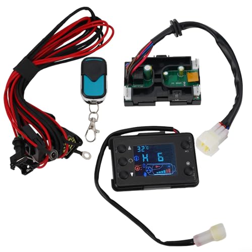 Controlador de calentador de aire de 12 V con panel de pantalla LCD remoto de 3 kW, juego de placa base de estacionamiento y cable con arnés compatible de 8 kW y 5 kw de repuesto de control