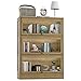 BONITURE Display Cabinet with Acrylic Glass Doors,3-Tiers Curio Cabinet with LED Lighting for Collectibles, Collectibles Toy Organizers Rack & Display Shelf Display Case Storage Cabinet, Nature