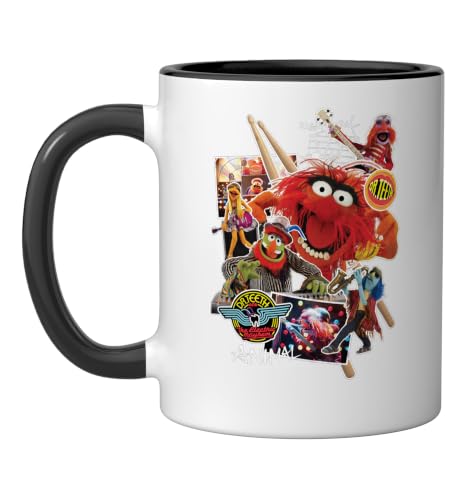 Disney Muppets Animal Dr. Teeth and the Electric Mayhem Ceramic Mug, Black/White, 11oz