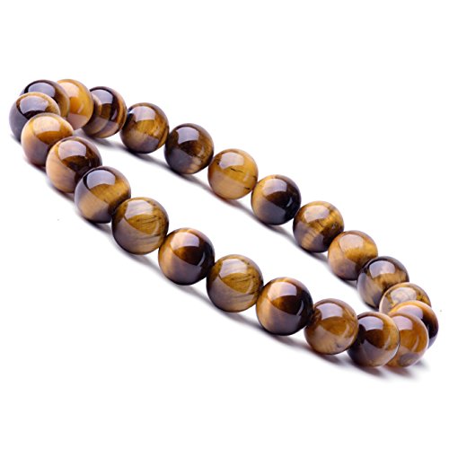 WRCXSTONE Natural 8mm Gorgeous Semi-Precious Gemstones Healing Crystal Stretch Beaded Bracelet Unisex