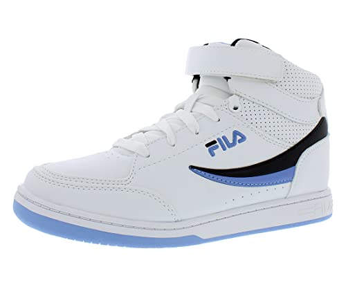 Fila BBN 92 Mid Strap Boys Shoes Size 6, Color: White/Blue/Black