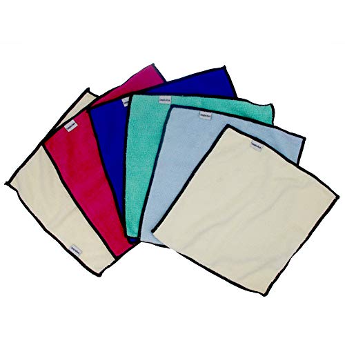 Estfin 6 Pack Dual Side Multi-Purpose Non Scratch Microfiber Heavy Duty Scouring Dishcloth Dishrag Dish Cleaning Washing Cloth Rag Towel Sponge Pad for Dishes Pots Sinks Etc in Kitchen Bathroom