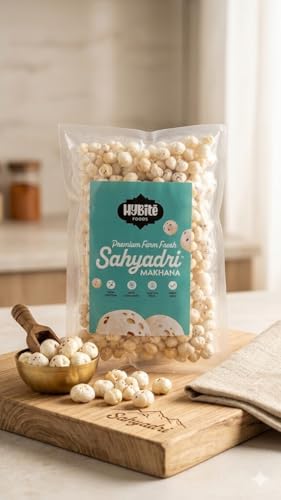 Image of Hybite 4 Sutta Phool Makhana 500 gm | Handpicked 4 Sutta Size High Protein Fox Nuts /Lotus Seeds | No added Preservatives & No artificial Flavours | High Protein & Fiber