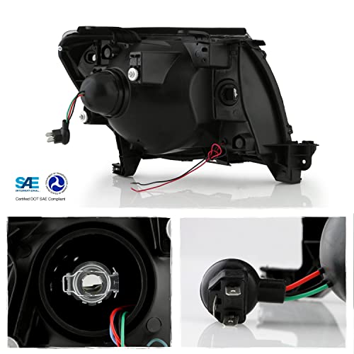 AKKON - Fits 2005-2011 Toyota Tacoma Pickup TRD [LED C-Light Bar] Projector Black Headlights Pair Driver Left+Passenger Right - Thumbnail 2