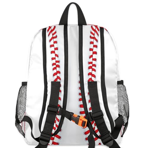 Image of Toddler Sports Backpack for Boys Girls,12 Inch Kids Backpack for Preschool Kindergarten Elementary,Lightweight Small Bookbag with Chest Strap for Daycare Travel,Baseball Texture