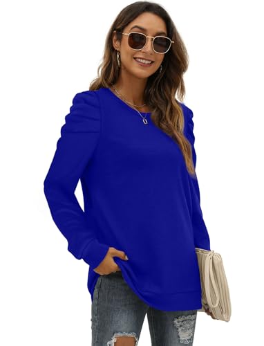 XIEERDUO Long Sleeve Shirts for Women Puff Sleeve Tops Pullover Sweaters Fall Fashion Women's Clothing Loose Fit3