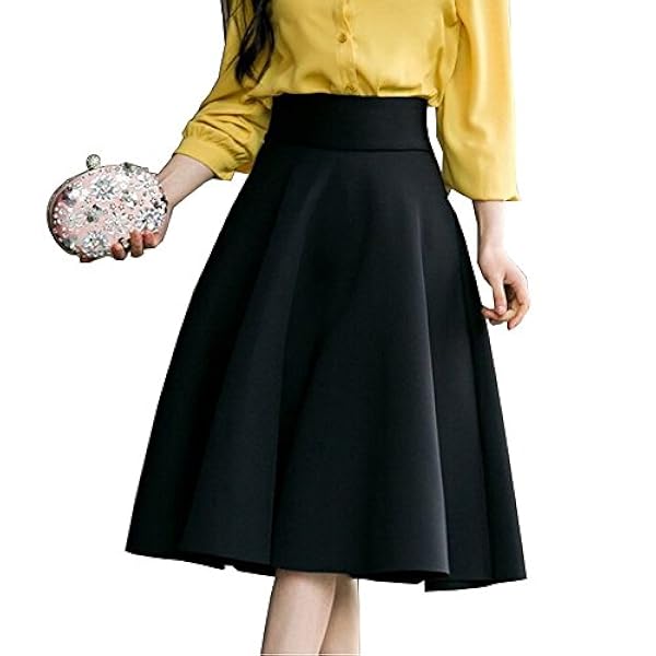 BiilyLi Donna Alta Vita Gonna Plissettata Midi Maxi Gonne Lunghe Moda Colore Solido Gonna Partito gonne