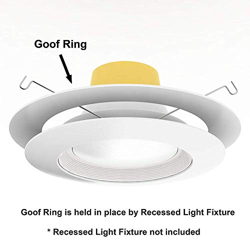 5 Pack White Plastic Trim Ring for 10" Inch Recessed Can Down Light Oversized Lighting Fixture - Thumbnail 4