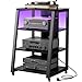 Lifewit Scaffali HiFi a 4 livelli con ruote e ripiano regolabile, tavolo...