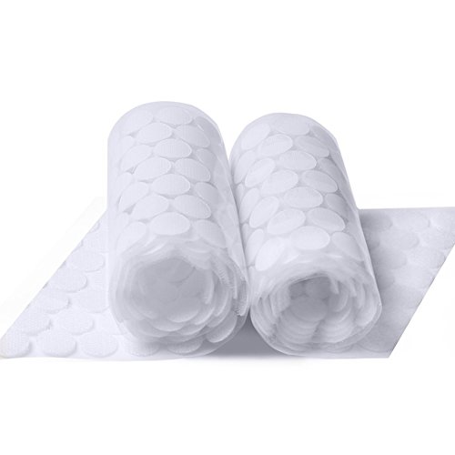 Adhesivo Redondo Monedas, VOLADOR 600 Piezas (300 Pares) Monedas Puntos Adhesivos puntos, 15mm Adhesiva Extra Fuerte Adhesivo de Doble Cara Blanco para Hogar, Oficina