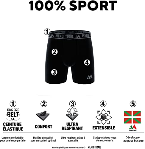 Boxer para hombre running largo de microfibra elástica y ligera pack doble para trail 2