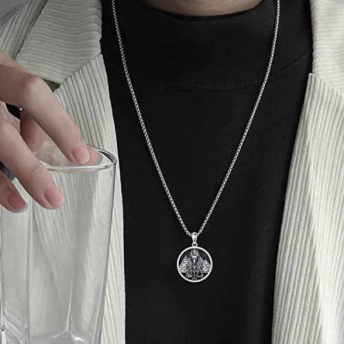 Seiyang 925 Sterling Silver Mythology | Paganism | Egyptian Necklace Jewelry Gift for Men Women with 2mm 22+2 IN Rolo Chain (with Gift Box)4