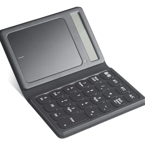 LuolaProject Foldable Wireless Numeric Keypad with Touchpad Rechargeable Bluetooth trackpad Multi Calculater numberic Keyboard