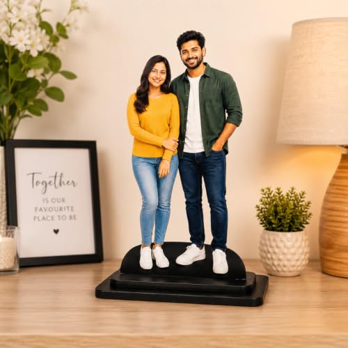 Image of Wood Square Prints Club Customized Mosaic Couple Photo Frame - Love Birthday Gift | Couple Gifts | Couple Photo Frame With Photo Upload, Tabletop, Multi-coloured Size 5 x 8 inch