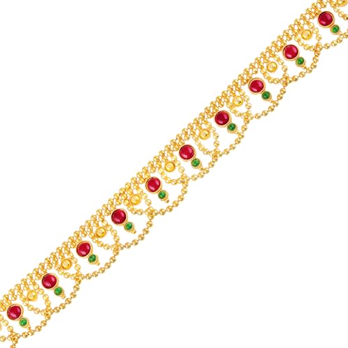 Image of Peora Gold Plated Bridal Jewellery Set with Kamarband Gift for Women Indian Traditional Ethnic Wedding