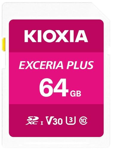 Kioxia 64GB Exceria Plus SD[J[h SDXC UHS-I U3 Class 10 V30 4K rfI^ LNPL1M064GG4