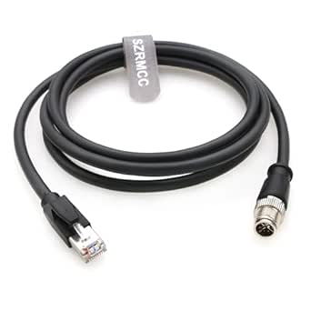SZRMCC M12 8-Pin X-Coded To RJ45 Ethernet Cable - 16ft For Cognex Basler Machine Vision
