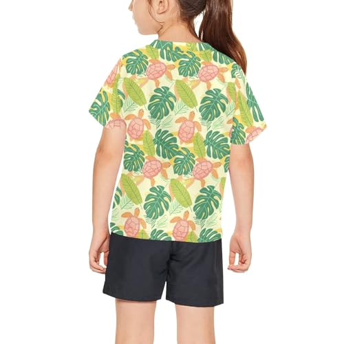 Girl's Short Sleeve Tops Crew Neck Tees Comfy Exercise Dance Blouses Lightweight Summer Shirts for Girls 8-15Y2