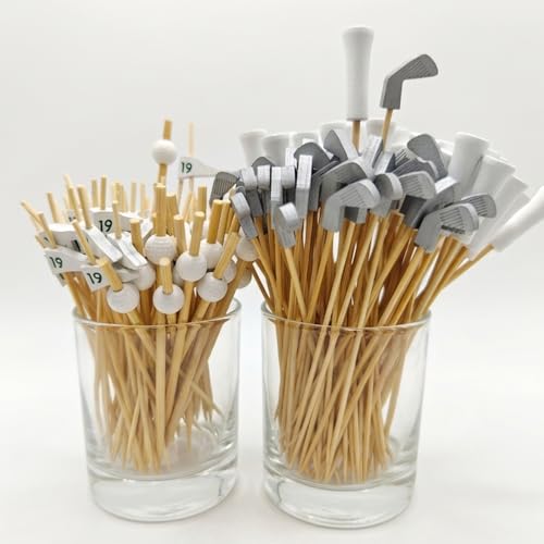 200pcs Golf Theme Cocktail Picks Golf Club Flag Tee Ball Appetizer Skewers