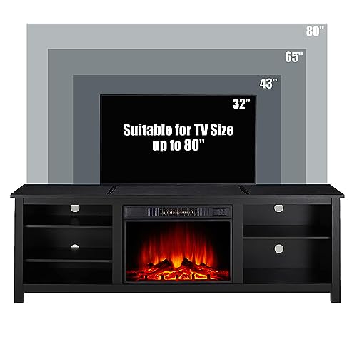 Amerlife Fireplace Tv Stand, Wood Texture Entertainment Center With 23'' Electric Fireplace thumb #3