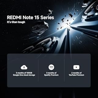 XIAOMI Redmi Note 15, Smartphone 8+256 GB, Massive 6000mAh Battery, Water Resistance, 108MP Super-clear Camera, 6.77" FHD+ Display, Black, Warranty 2 years, Charger Not Included