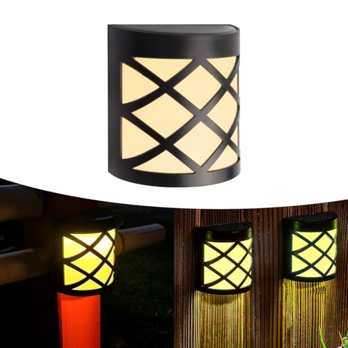 TOTHDATE 1PCS Solar Zaun Leuchten Warmweiß Licht, Mesh-Schale Solar...