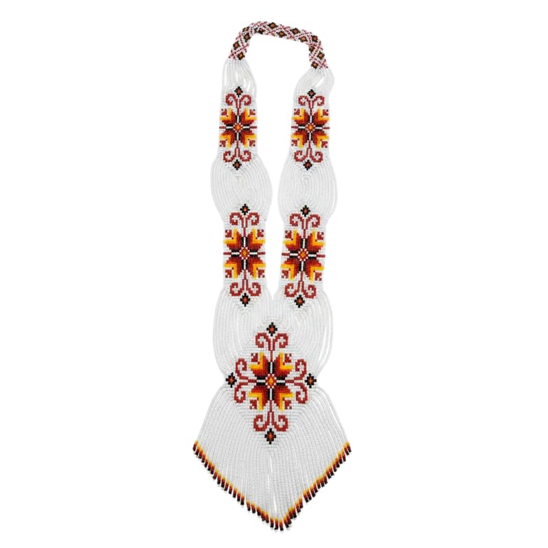 Collier Gerdan ukrainien à motif floral, perles de rocaille légères anti-irritation