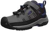 KEEN Big Kid's Targhee Low Height Hiking Shoe, Steel Grey/Baleine Blue, 7 BK (Big Kid) US