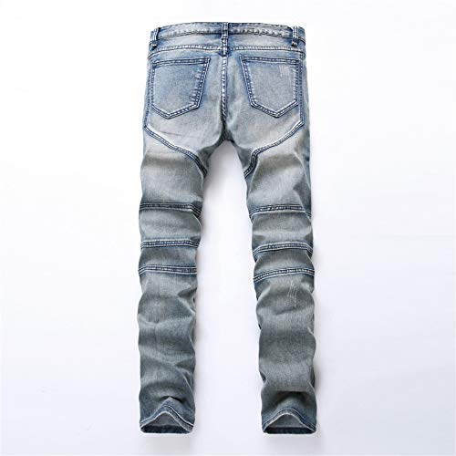 Andongnywell Mens Distressed Biker Slim Jeans Stretched Ripped Denim Pants Skinny Destroyed Fashion Stretch Jeans2