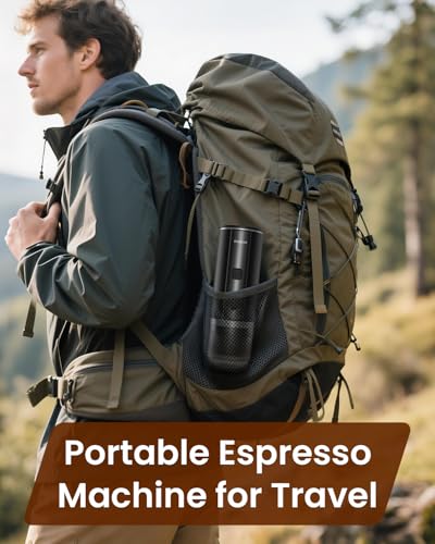 Image of Portable Espresso Maker, 20 Bar Electric Espresso Machine for Travel, Camping, Rechargeable USB-C Mini Coffee Maker for NS Capsule Pods and Ground Coffee, Matte Black