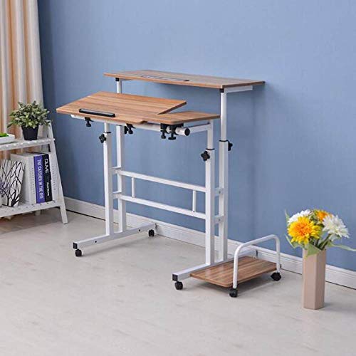 Arbeitstisch Stehender Computertisch Laptop-Tisch mit Maus Tastatur Tastatur Regal Höhe Höhenverstellbarer Studiertisch, mit Tablett