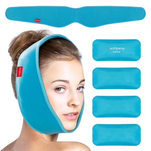 Comfytemp 氷嚢 アイシングサポーター 冷却パッド 頭/顔用 ゲルアイスパック 冷温両用 アイスバッグ アイシングバッグ 親知らず用アイシング用品 暑さ 猛暑 対策(ゲル4個入り)