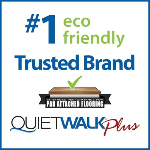 QuietWalk Underlayment 100 sq ft – 3 mm Thick – for Laminate & Hardwood Floors – Approved for Pre-Attached Pad – Recycled Fiber – Floating Install – Sound & Moisture Barrier – Made in USA