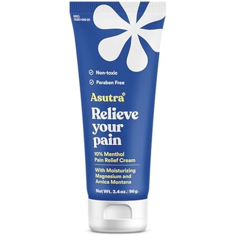 ASUTRA Relief Cream with Magnesium, 3.38 oz - Cooling Sensation, Temporary Relief from Muscle Discomfort and Soreness, Shea Butter & Almond Oil, Magnesium, 10% Menthol, and Arnica Montana Cover