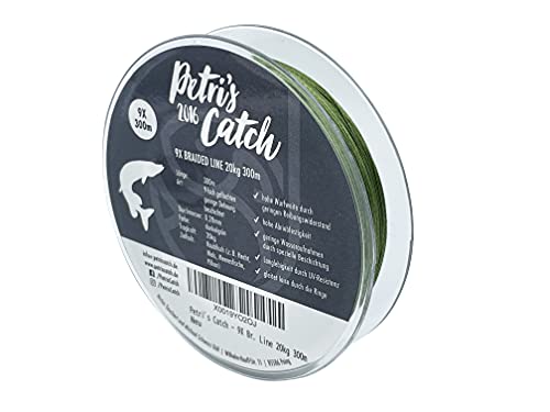 Fil de pêche tressé 9 brins PetrisCatch 300m 20kg 0,28mm pour brochet