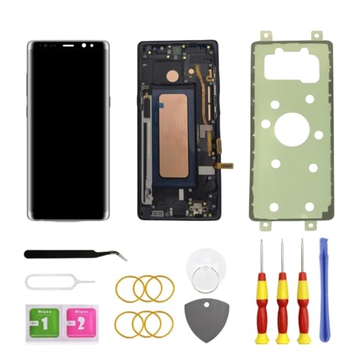 LNONLS Galaxy Note8 LCD Display Screen Assembly Replacement for Samsung Galaxy Note8 Touch Digitizer Screen with Frame Toolkits N950U N950F All Carriers Black