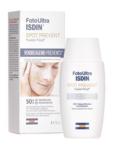 Isdin FotoUltra Spot Prevent SPF 50+ Fusion Fluid Textura Muy Alta Protección, Previene las manchas de pigmento, 50 ml