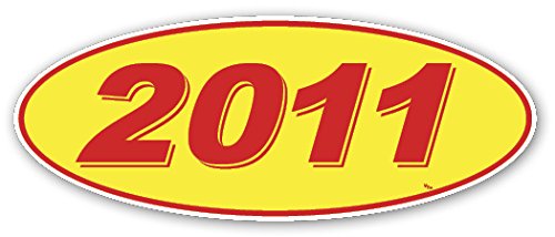 Image of CADS Oval Model Year Window Stickers (Red Numbers on Yellow) (12 Per Pack) (2011)