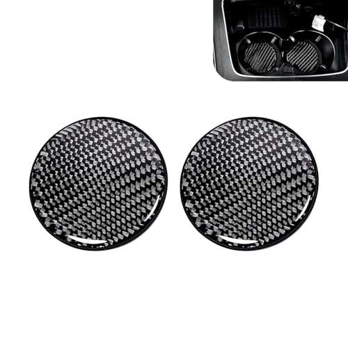 2 portavasos de fibra de carbono para carro, 2.67" negro