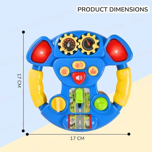 Image of Premium Kids Steering Driving Wheel Funny Interactive Driving Wheel with Music (Multi-Colour) (Y-1)