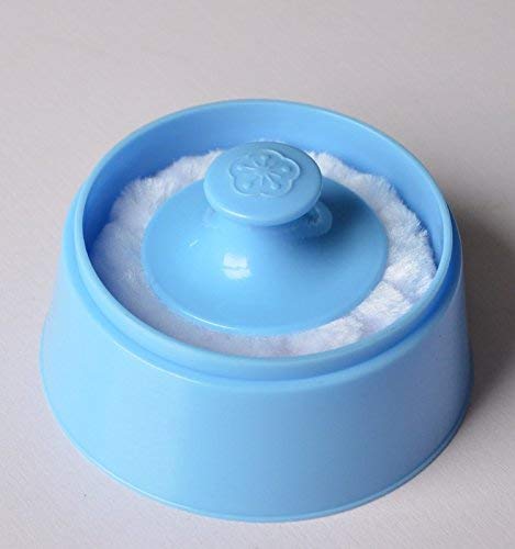 Image of Baybee Ultra Soft Baby Powder Puff with Storage Box for Newborns and Infants - Gentle, Mess-Free Powdering Solution for Babies Sensitive Skin | BPA-Free, Antibacterial Portable PowderPuff (Blue Small)