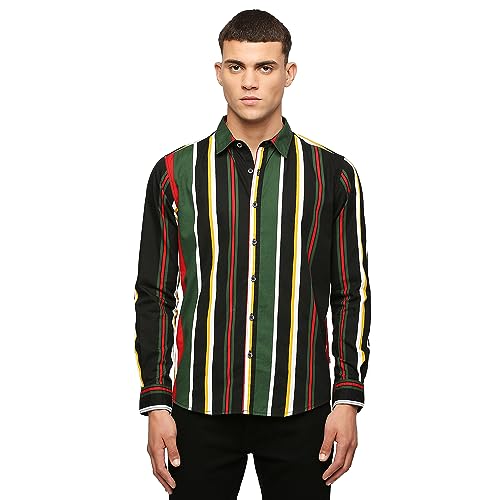 Image of Pepe Jeans Men's Casual Shirt | Striped Shirt for Men| Regular Fit | Vertical Stripes | Full Sleeve | Available in Plus Size