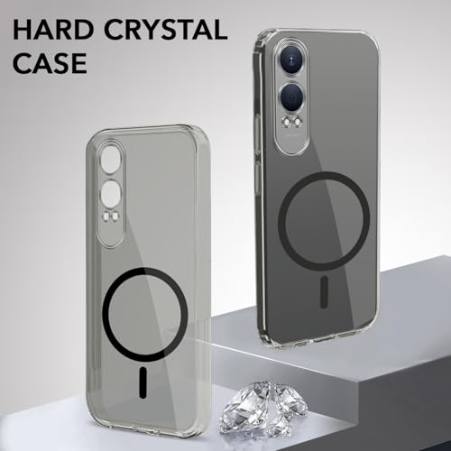 Image of Jkobi Lifetime Anti-Yellow MagSafe Compatible Clear Back Cover Case for OnePlus Nord CE 4 Lite (Sleek Hard Crystal | Shockproof and Camera Protection)