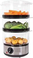 3 Tier Food Steamer / 6 Litre/Compact Design / 3 Separate Compartments & Rice Bowl/Healthy Cooking Of Vegetables, Meats & Fish / 60 Minute Timer Function / 400W