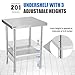 KUARBARR Stainless Steel Table for Prep & Work with Undershelf 18 x 24 Inches NSF Metal Commercial Kitchen Prep Table with Adjustable Under Shelf Worktable for Restaurant Home Outdoor