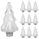 Brxmpn 10 Tarros Transparentes para Dulces Y Galletas, para Árbol De Navidad, con Mensaje De Deseos, para Guardar Alimentos, para Festivales Y Fiestas Navideñas.