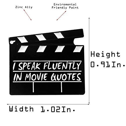 Flairs New York Premium Handmade Enamel Lapel Pin Brooch Badge (I Speak Fluently In Movie Quotes, 1 Pin)