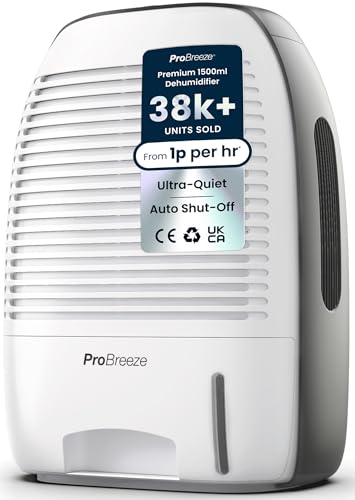 Pro Breeze® 1500ml Premium Dehumidifier for Damp, Mould, Moisture in Home, Kitchen, Bedroom, Caravan, Office, Garage