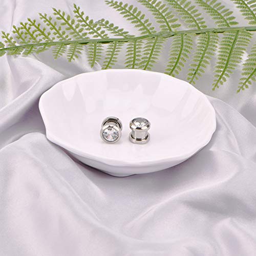 Briana Williams 1 Paar Edelstahl Ohr Plugs mit Stein Silber Ohr Tunnel Expander Set Piercing Schmuck(3-12mm)